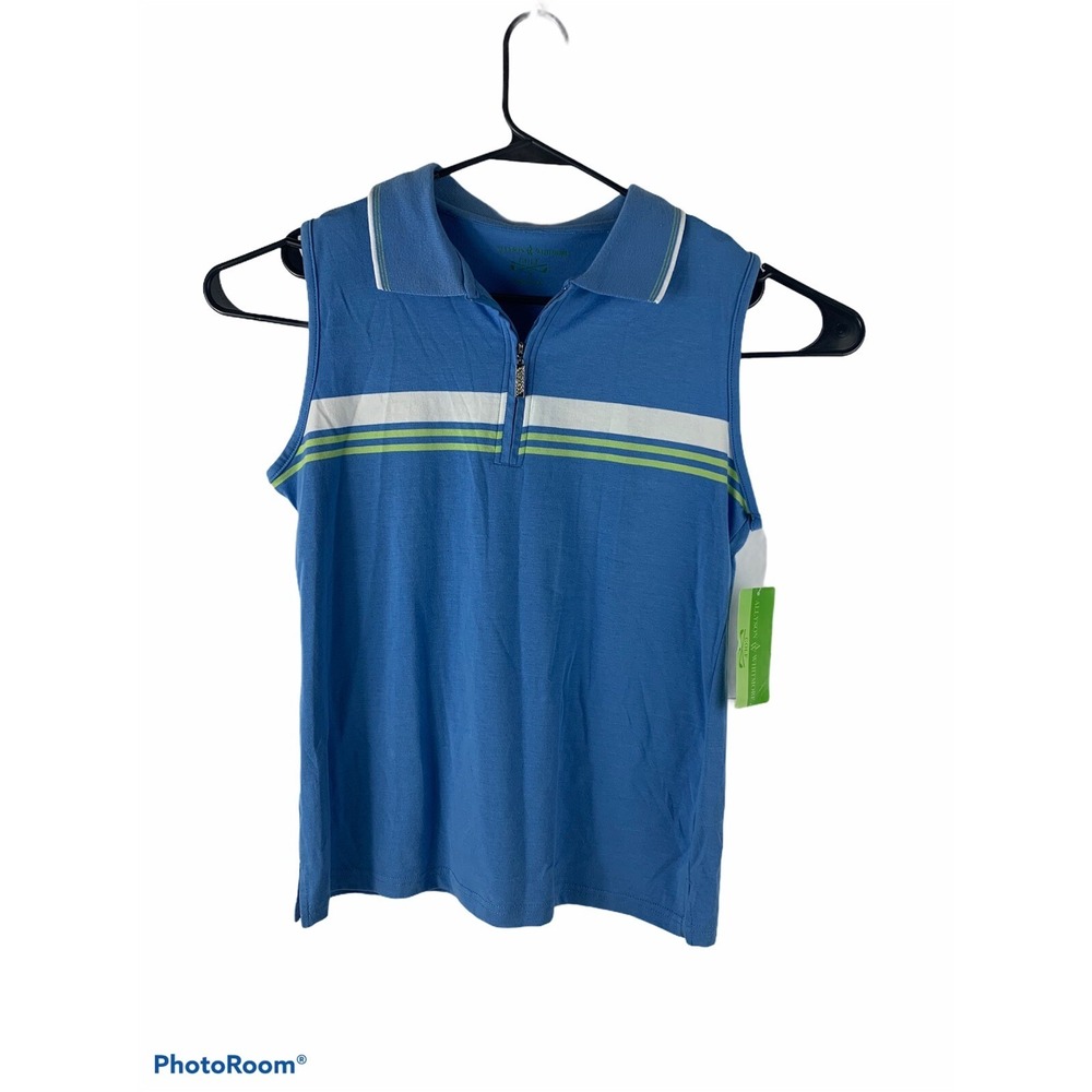 NWT Allyson Whitmore Golf Womens Small Sleeveless Quarter Zip Collared Shirt